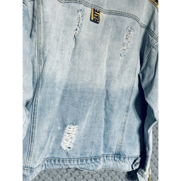 Grateful State Of Mind Men's Distressed Denim Jacket Size Large - Picture 6 of 13